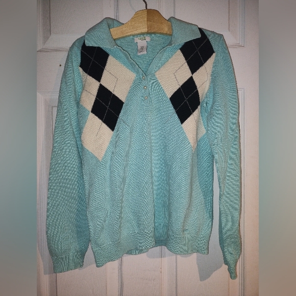 Izod Sweaters - Izod Argyle Patterned Light Blue Sweater